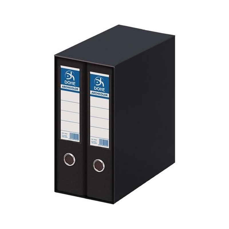 Dohe Modulo 2 archivadores  Archicolor - Folio - Lomo 80 mm - Color negro