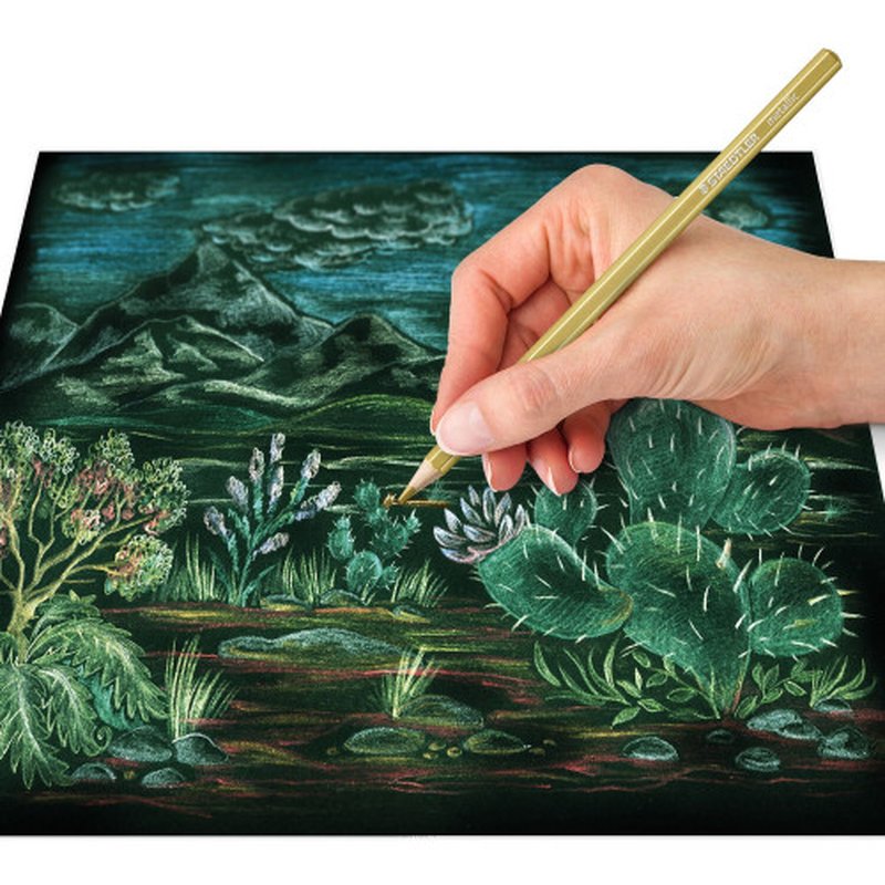 ESTUCHE METALICO CON 12 LAPICES DE COLORES METALICOS DESIGN JOURNEY 146M M12 - Imagen 4