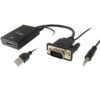 Equip 119038 adaptador de cable de vídeo 0,2 m VGA (D-Sub) + 3,5mm DVI-D + USB Negro