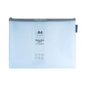 GRAFOPLAS Bolsa Zipper Eva mate A4 azul soft