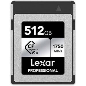 LEXAR 512GB PROFESSIONAL CFEXPRESS TYPE B CARD SILVER, UP TO 1750MB/S READ 1300MB/S WRITE