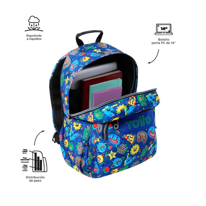 MOCHILA ACUARELES TELLO (33 X 44 X 14) - 20L TOTTO MA04ECO021-2416N-8JZ MOCHILA ACUARELES TELLO (33 X 44 X 14) - 20L TOTTO MA04ECO021-2416N-8JZ - Imagen 2