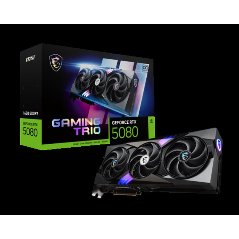 MSI GAMING GEFORCE RTX 5080 16G TRIO OC tarjeta gráfica NVIDIA 16 GB GDDR7 MSI GAMING GEFORCE RTX 5080 16G TRIO OC tarjeta gráfica NVIDIA 16 GB GDDR7