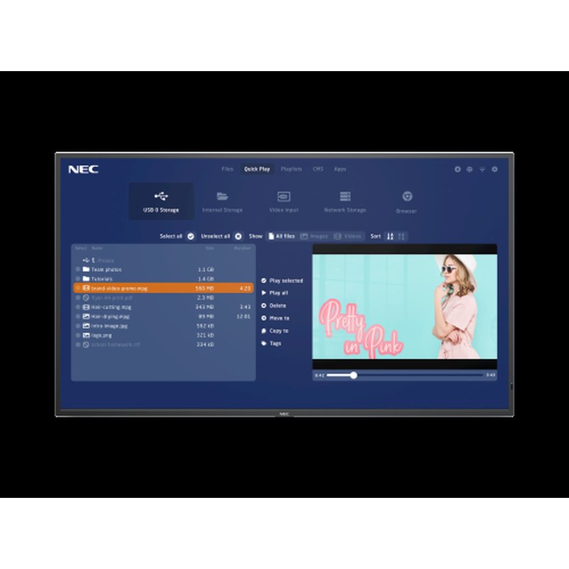 NEC MultiSync M431-MPi4 109,2 cm (43") LCD 500 cd / m² 4K Ultra HD Negro Procesador incorporado 24/7 NEC MultiSync M431-MPi4 109,2 cm (43") LCD 500 cd / m² 4K Ultra HD Negro Procesador incorporado 24/7 - Imagen 2