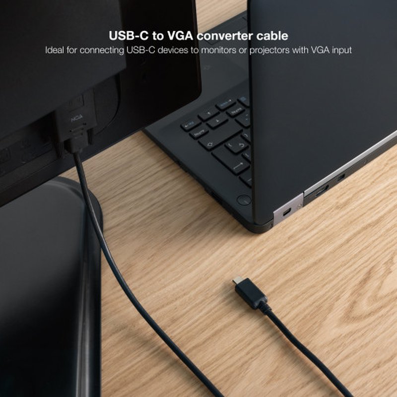 Nanocable Cable Conversor USB-C/M a VGA/M, 1.8 m, Negro - Imagen 4