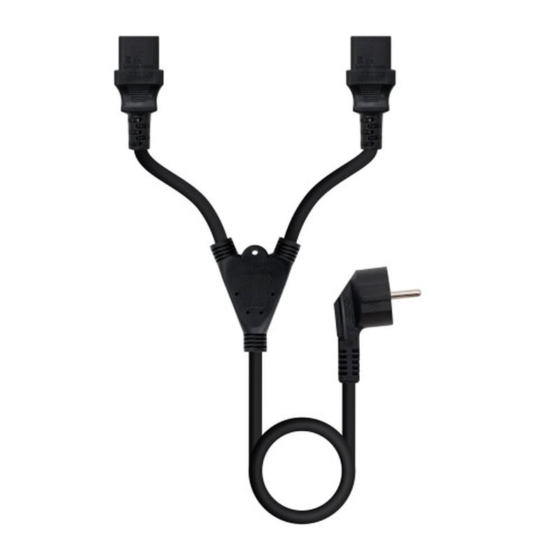 Nanocable Cable de Alimentación CEE7/M a 2xC13/H, Negro, 3 m