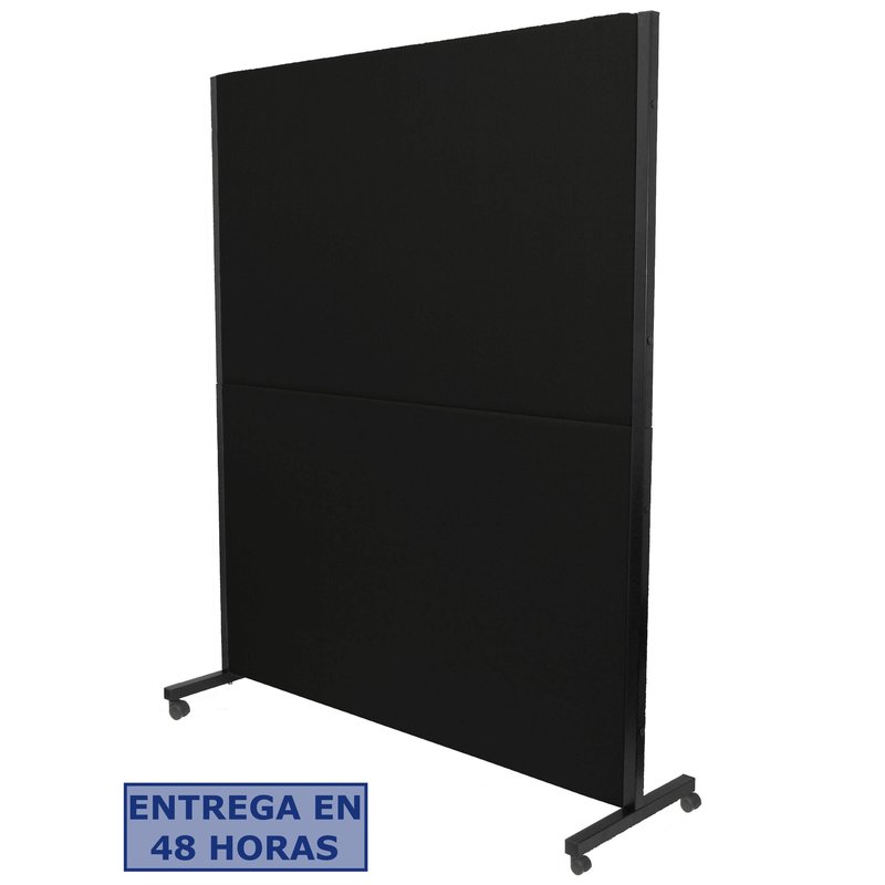 PIQUERAS Y CRESPO Biombo Valdeganga bali negro con ruedas con freno