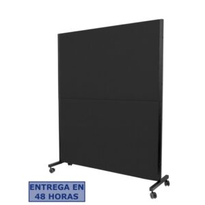 PIQUERAS Y CRESPO Biombo Valdeganga similpiel negro con ruedas con freno