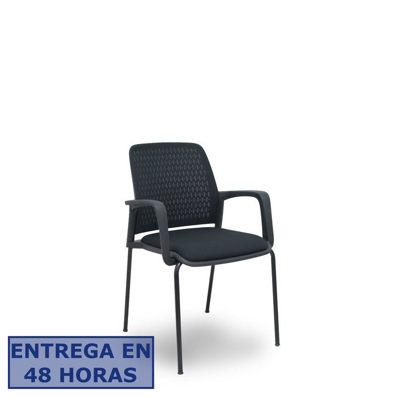 PIQUERAS Y CRESPO FOROL Pack 4 sillas Opti519 respaldo malla negra asiento tela negra PIQUERAS Y CRESPO FOROL Pack 4 sillas Opti519 respaldo malla negra asiento tela negra