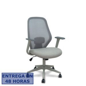PIQUERAS Y CRESPO FOROL Silla Ergo529 gris respaldo malla gris asiento tela gris base piramidal gris claro ruedas nailon