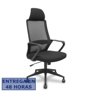 PIQUERAS Y CRESPO FOROL Silla Pro534 negra respaldo malla negro asiento tela negro base piramidal negra ruedas nailon