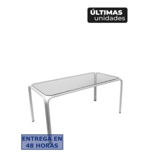 PIQUERAS Y CRESPO Mesa Vega chasis plata cristal fume ¡Ultimas unidades!!
