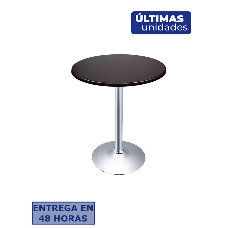 PIQUERAS Y CRESPO Mesa de vending Altarejos base cromada y tablero 60cm negro ¡Ultimas unidades!!