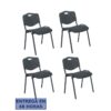 PIQUERAS Y CRESPO NOWY STYL Pack 4 sillas Iso Mix respaldo negro asiento aran negro PIQUERAS Y CRESPO NOWY STYL Pack 4 sillas Iso Mix respaldo negro asiento aran negro