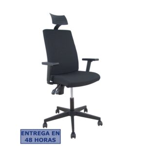 PIQUERAS Y CRESPO NOWY STYL Silla I-Line aran negro con brazos regulables con cabecero.