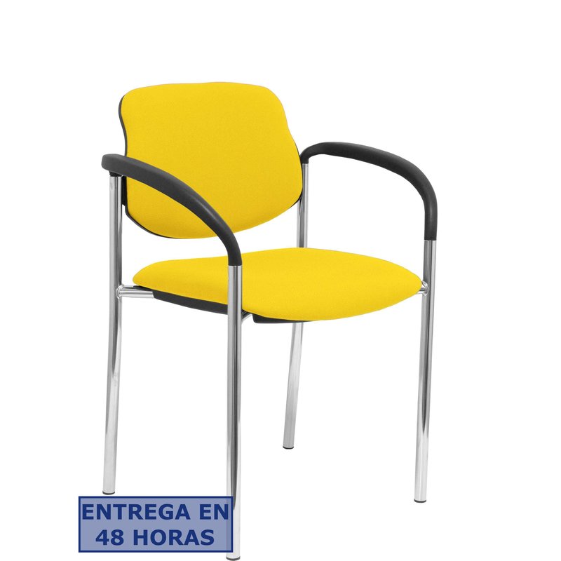 PIQUERAS Y CRESPO NOWY STYL Silla fija Styl bali amarillo chasis cromo con brazos