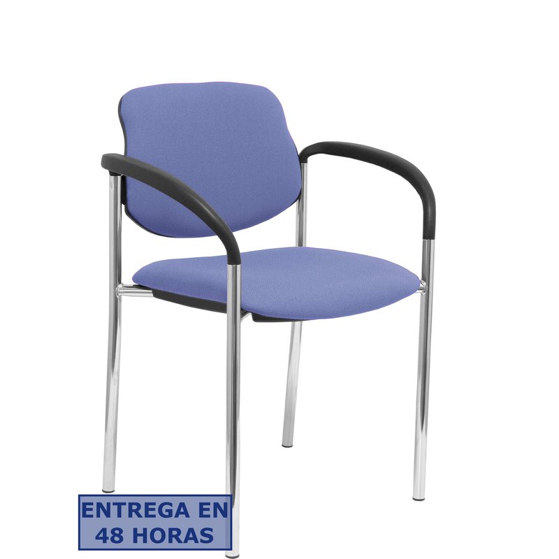 PIQUERAS Y CRESPO NOWY STYL Silla fija Styl bali azul claro chasis cromo con brazos