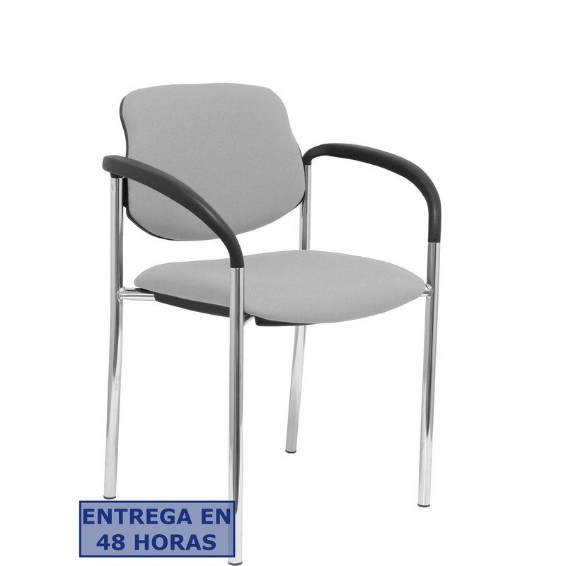 PIQUERAS Y CRESPO NOWY STYL Silla fija Styl bali gris chasis cromo con brazos
