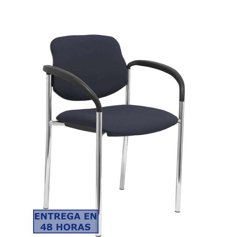 PIQUERAS Y CRESPO NOWY STYL Silla fija Styl bali gris oscuro chasis cromo con brazos