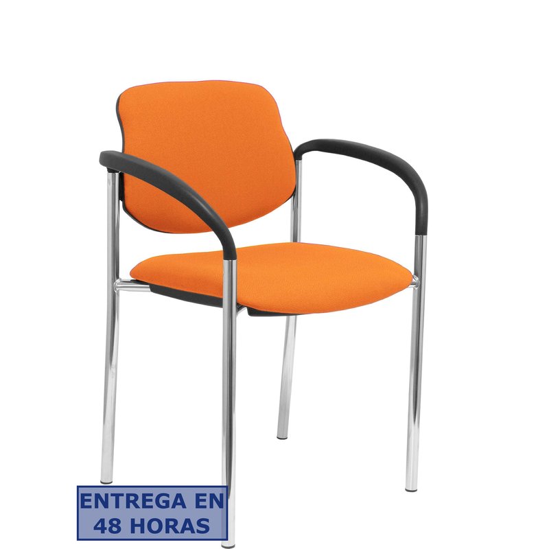 PIQUERAS Y CRESPO NOWY STYL Silla fija Styl bali naranja chasis cromo con brazos