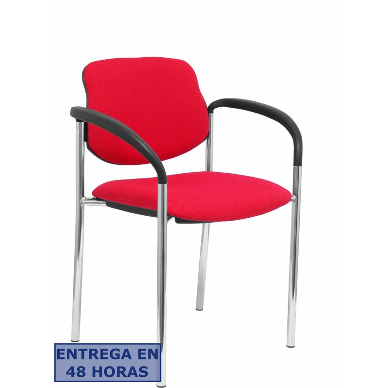 PIQUERAS Y CRESPO NOWY STYL Silla fija Styl bali rojo chasis cromo con brazos