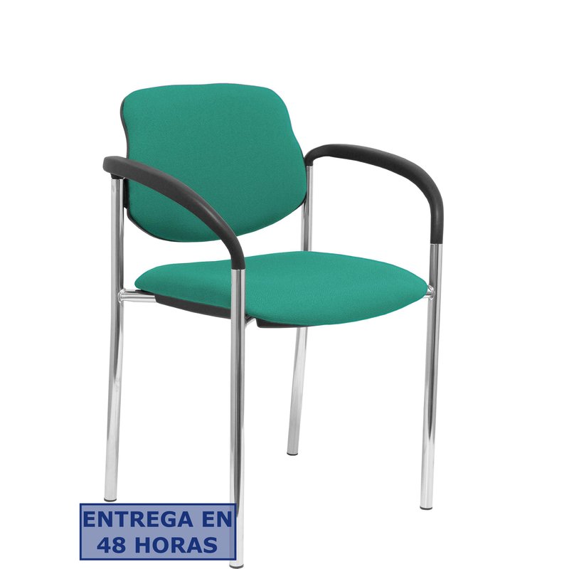 PIQUERAS Y CRESPO NOWY STYL Silla fija Styl bali verde esmeralda chasis cromo con brazos