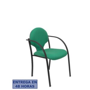 PIQUERAS Y CRESPO Pack 2 sillas Hellin chasis negro bali verde esmeralda