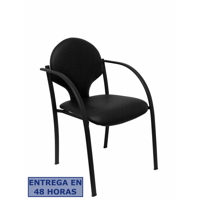 PIQUERAS Y CRESPO Pack 2 sillas Hellin chasis negro piel negro PIQUERAS Y CRESPO Pack 2 sillas Hellin chasis negro piel negro