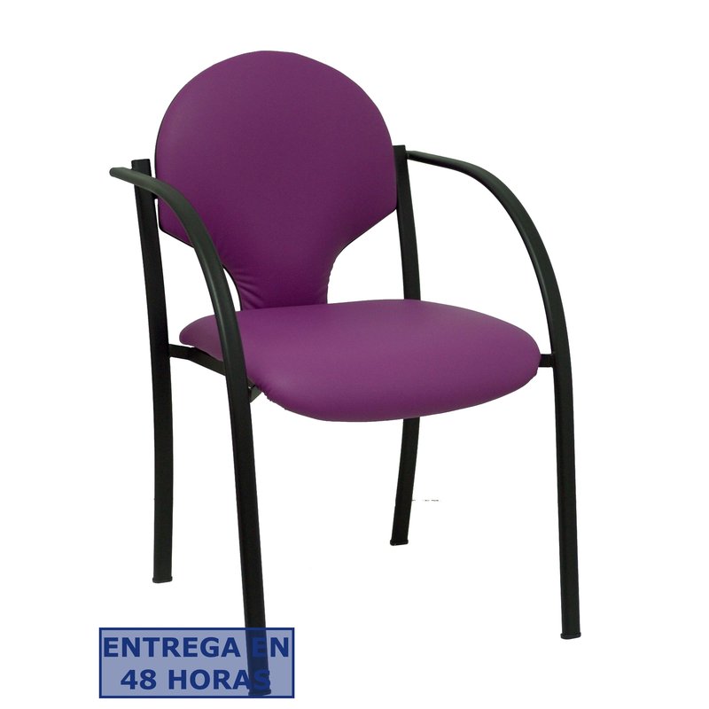 PIQUERAS Y CRESPO Pack 2 sillas Hellin chasis negro similpiel morado
