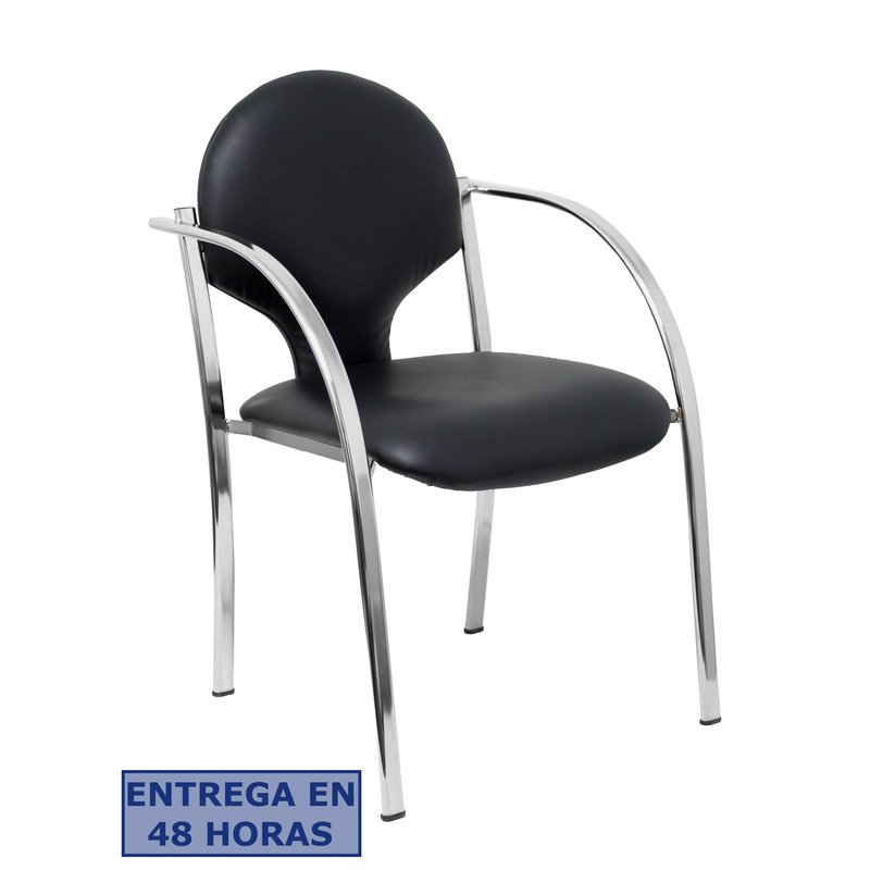 PIQUERAS Y CRESPO Pack 2 sillas Hellin similpiel negro chasis cromado PIQUERAS Y CRESPO Pack 2 sillas Hellin similpiel negro chasis cromado