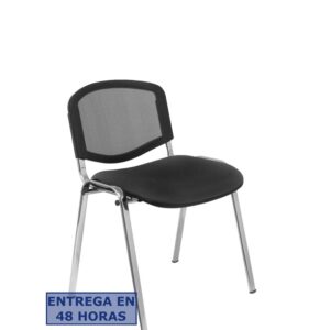 PIQUERAS Y CRESPO Pack 4 sillas Garaballa malla negra y bali negro chasis cromo