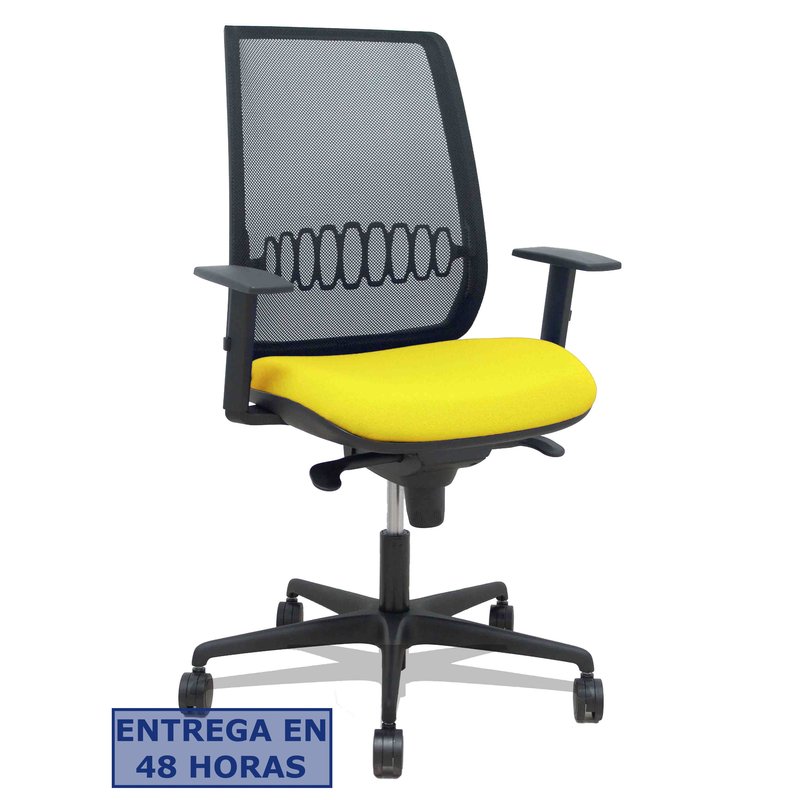 PIQUERAS Y CRESPO Silla Alares sincro malla negra bali amarillo brazo regulable