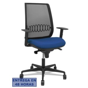 PIQUERAS Y CRESPO Silla Alares sincro malla negra bali azul marino brazo regulable