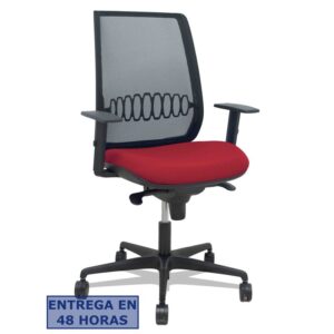 PIQUERAS Y CRESPO Silla Alares sincro malla negra bali granate brazo regulable