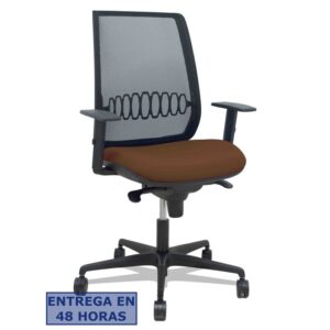 PIQUERAS Y CRESPO Silla Alares sincro malla negra bali marron oscuro brazo regulable