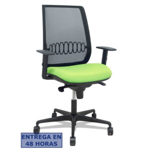 PIQUERAS Y CRESPO Silla Alares sincro malla negra bali pistacho brazo regulable