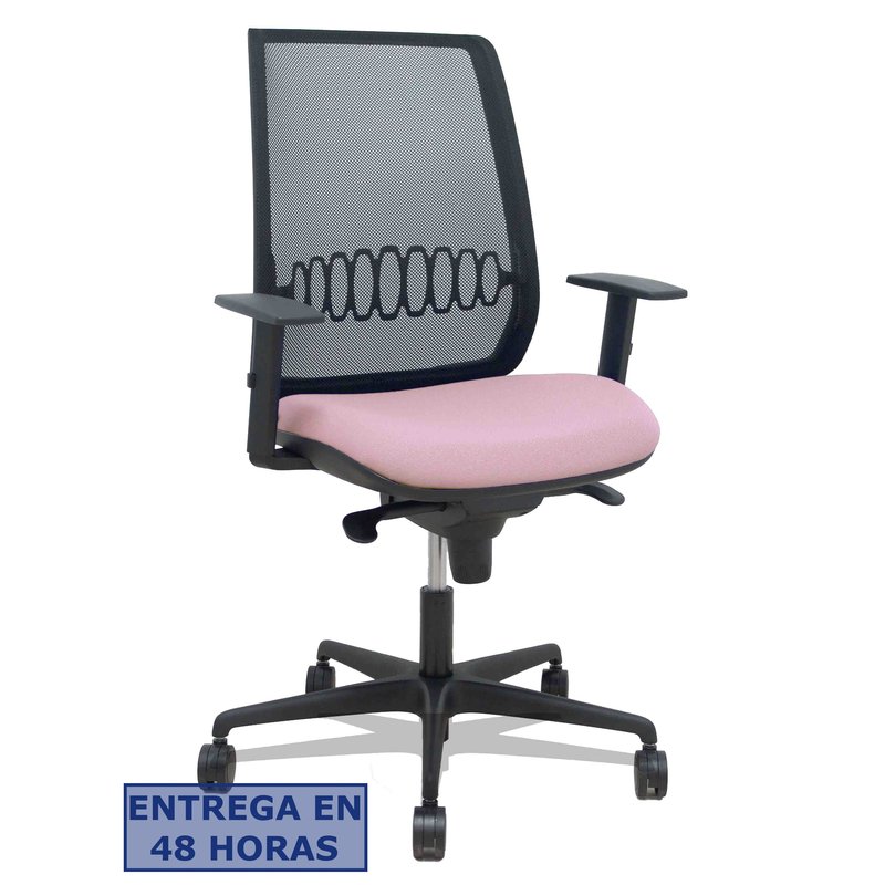 PIQUERAS Y CRESPO Silla Alares sincro malla negra bali rosa brazo regulable