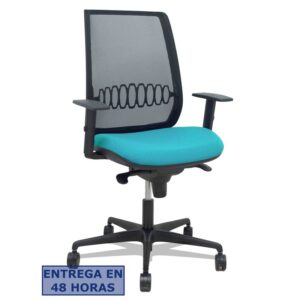 PIQUERAS Y CRESPO Silla Alares sincro malla negra bali turquesa brazo regulable