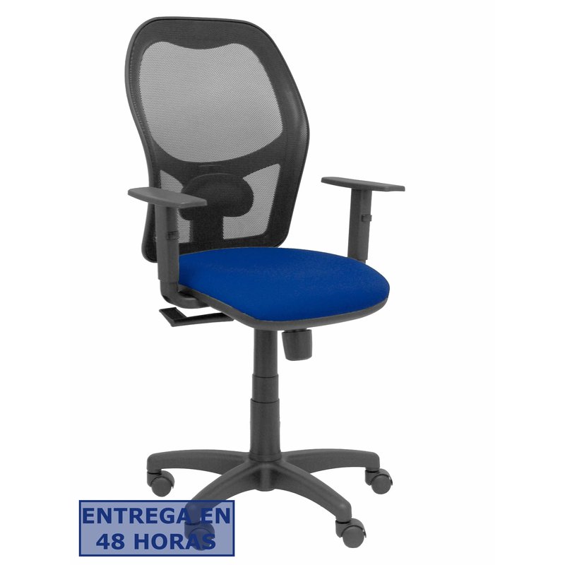 PIQUERAS Y CRESPO Silla Alocen malla negra asiento bali azul marino brazos regulables