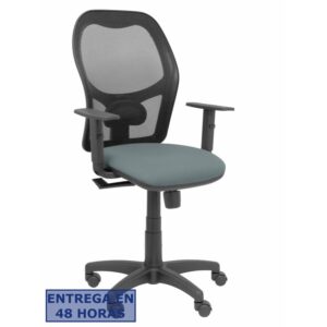 PIQUERAS Y CRESPO Silla Alocen malla negra asiento bali gris brazos regulables