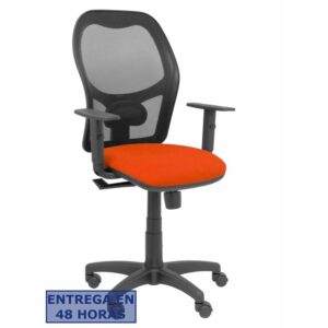 PIQUERAS Y CRESPO Silla Alocen malla negra asiento bali naranja oscuro brazos regulables