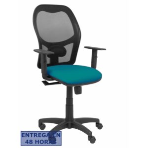 PIQUERAS Y CRESPO Silla Alocen malla negra asiento bali verde petroleo brazos regulables