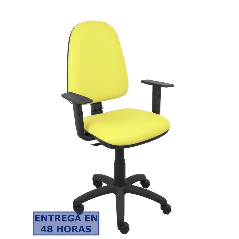 PIQUERAS Y CRESPO Silla Aýna similpiel amarillo brazos regulables PIQUERAS Y CRESPO Silla Aýna similpiel amarillo brazos regulables