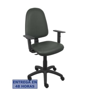 PIQUERAS Y CRESPO Silla Aýna similpiel gris oscuro brazos regulables