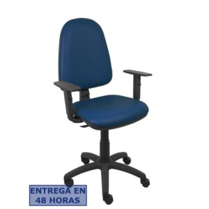 PIQUERAS Y CRESPO Silla Aýna similpiel marino brazos regulables