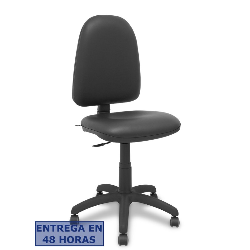 PIQUERAS Y CRESPO Silla Aýna similpiel negro ruedas de parque