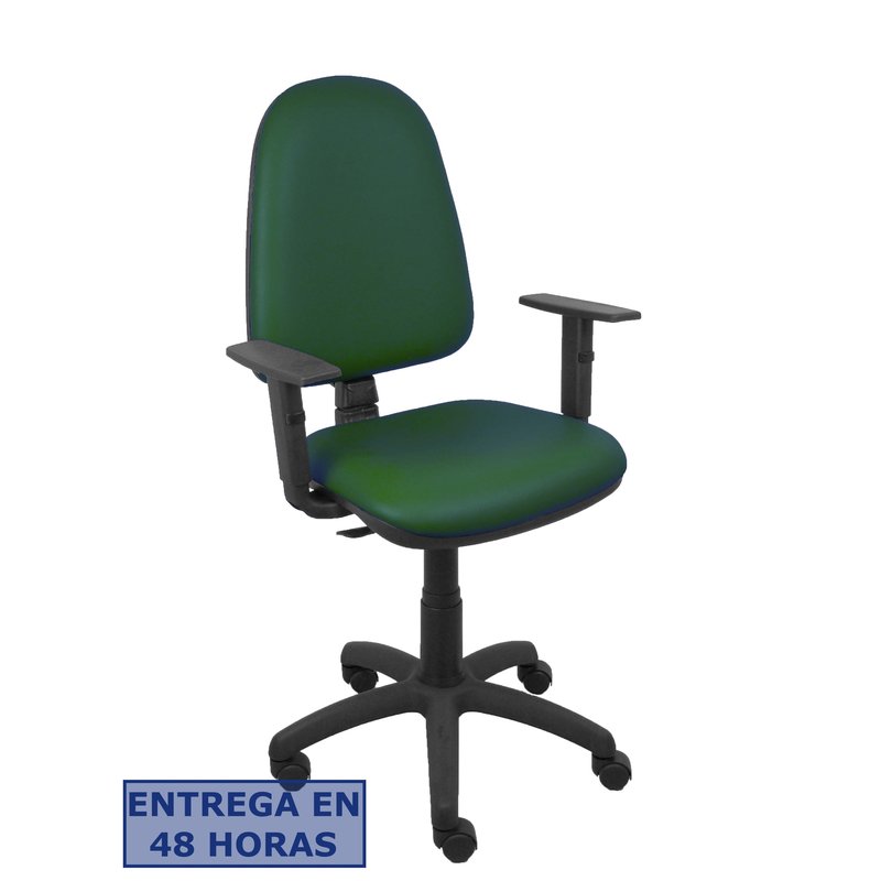 PIQUERAS Y CRESPO Silla Aýna similpiel verde botella brazos regulables