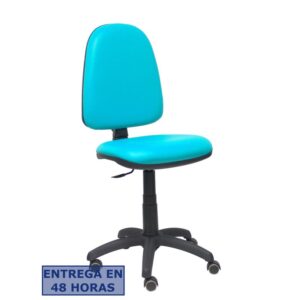 PIQUERAS Y CRESPO Silla Aýna similpiel verde turquesa ruedas de parque