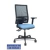 PIQUERAS Y CRESPO Silla Bormate asincro malla negra asiento bali azul cielo brazos 2D ruedas 65mm