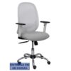 PIQUERAS Y CRESPO Silla Cilanco blanca malla blanca asiento bali gris claro brazo regulable base cromada ruedas parque